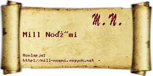 Mill Noémi névjegykártya